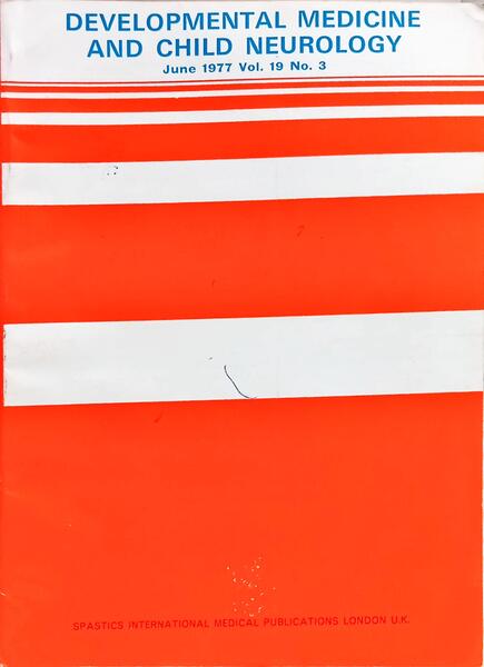 DEVELOPMENTAL MEDICINE AND CHILD NEUROLOGY, VOL. 19, N.º 3, JUNE 1977.