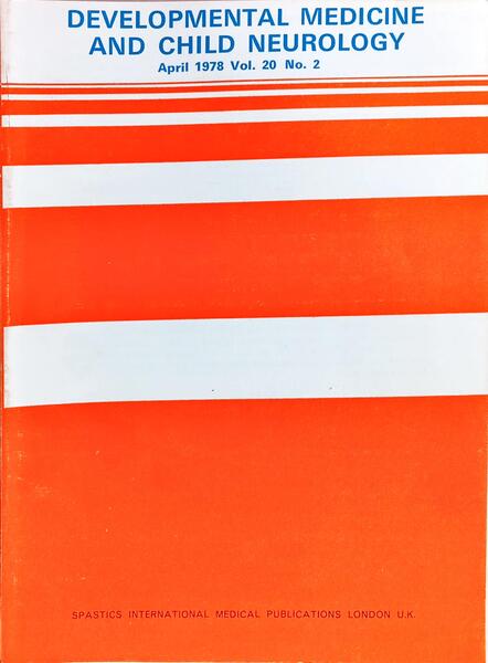 DEVELOPMENTAL MEDICINE AND CHILD NEUROLOGY, VOL. 20, N.º 2, APRIL, 1978 - VOL. 20, N.º 4, AUGUST, 1978. [3 VOLS.]