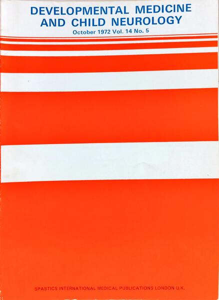 DEVELOPMENTAL MEDICINE AND CHILD NEUROLOGY, VOL. 14, N.º 5, OCTOBER, 1972.