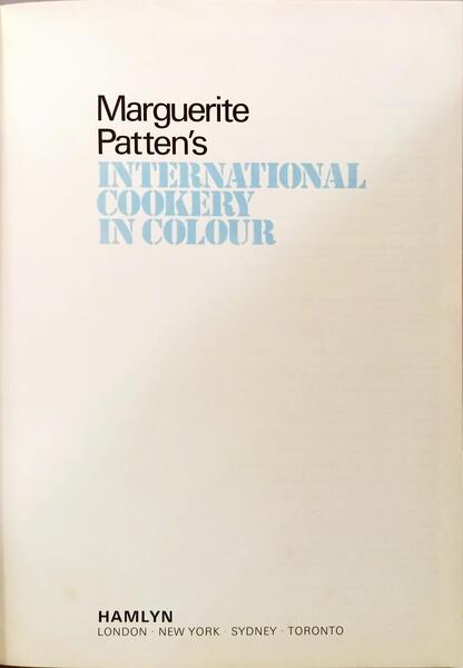 INTERNATIONAL COOKERY IN COLOUR.