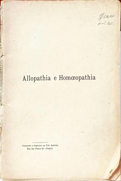 ALLOPATHIA E HOMOEOPATHIA.