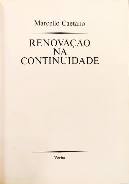 RENOVAÇÃO NA CONTINUIDADE. [ENC.]