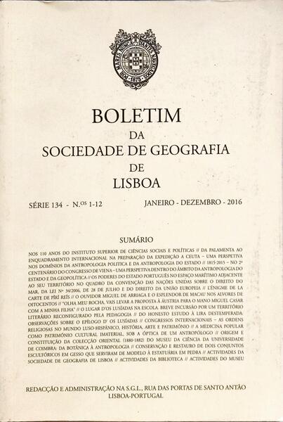 BOLETIM DA SOCIEDADE DE GEOGRAFIA DE LISBOA, N.º 1-12, JANEIRO-DEZEMBRO 1996.
