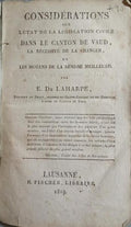 CONSIDÉRATIONS SUR L'ÉTAT DE LA LÉGISLATION CIVILE DANS LE CANTON DE VAUD,