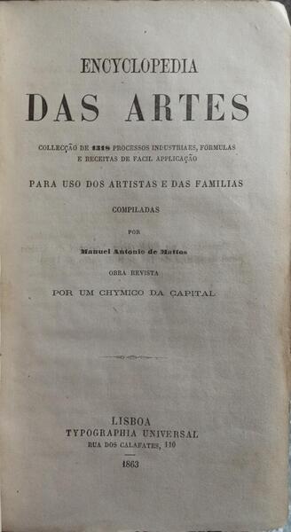 ENCYCLOPEDIA DAS ARTES.