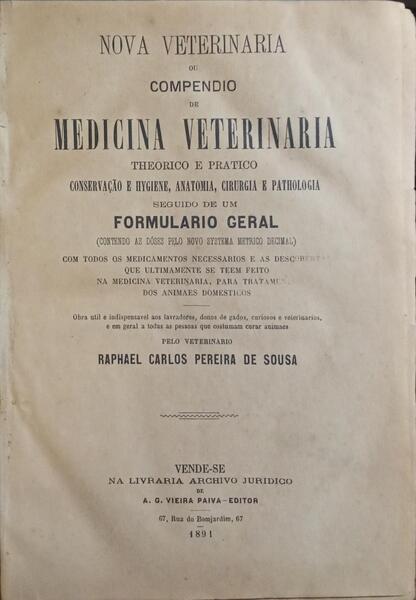 NOVA VETERINARIA OU COMPENDIO DE MEDICINA VETERINARIA.