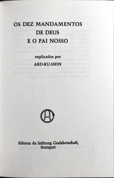 OS DEZ MANDAMENTOS DE DEUS E O PAI NOSSO.