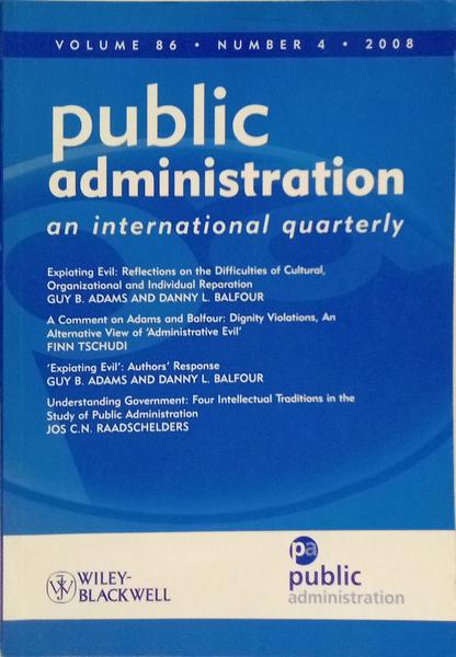 PUBLIC ADMINISTRATION: AN INTERNATIONAL QUARTERLY, VOL. 86, N.º 4, 2008.