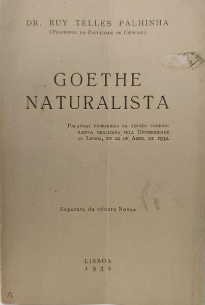GOETHE NATURALISTA.