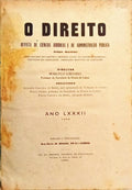 DIREITO (O): REVISTA DE CIÊNCIAS E DE ADMINISTRAÇÃO PÚBLICA, ANO LXXXII, 1950.