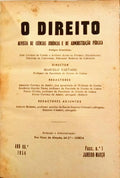 DIREITO (O): REVISTA DE CIÊNCIAS E DE ADMINISTRAÇÃO PÚBLICA, ANO 86.º, 1954.