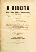 DIREITO (O): REVISTA DE CIÊNCIAS E DE ADMINISTRAÇÃO PÚBLICA, ANO LXXXIX, 1957.