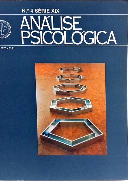 ANÁLISE PSICOLÓGICA, N.º 4 SÉRIE XIX, OUTUBRO-DEZEMBRO 2001.