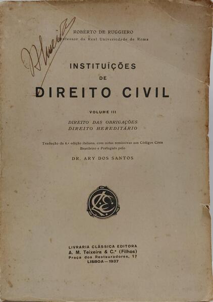 INSTITUIÇÕES DE DIREITO CIVIL, VOLUME III.