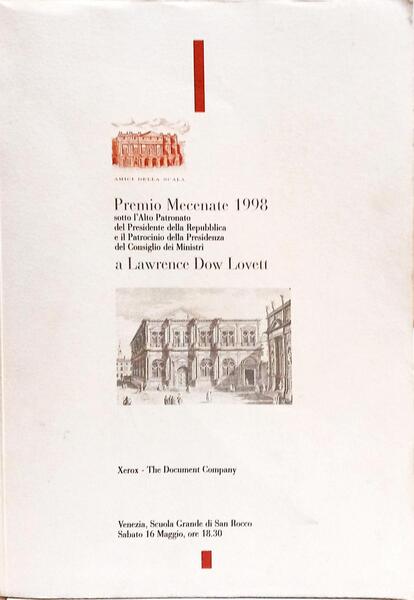 AMICI DELLA SCALA, PREMIO MECANATE 1998: A LAWRENCE DOW LOVETT.