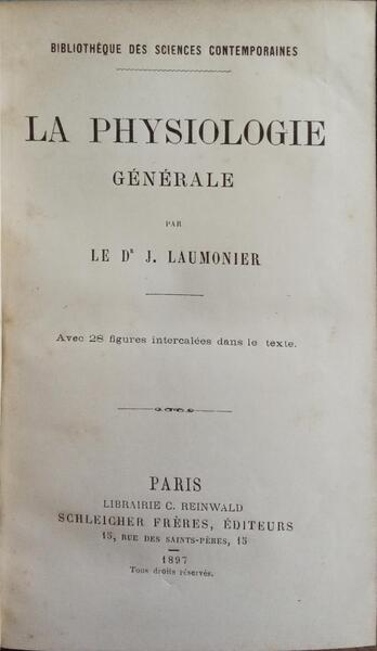 LA PHYSIOLOGIE GÃ‰NÃ‰RALE.