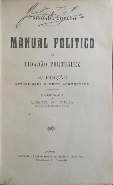 MANUAL POLITICO DO CIDADÃO PORTUGUEZ.