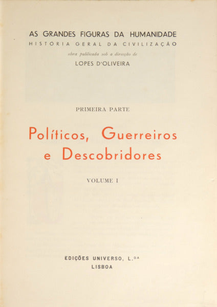 AS GRANDES FIGURAS DA HUMANIDADE: HISTÓRIA GERAL DA CIVILIZAÇÃO. [5 VOLUMES - ENC. EDITOR TELA]