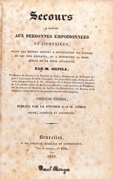SECOURS A DONNER AUX PERSONNES EMPOISONNÉES ET ASPHYXIÉES.