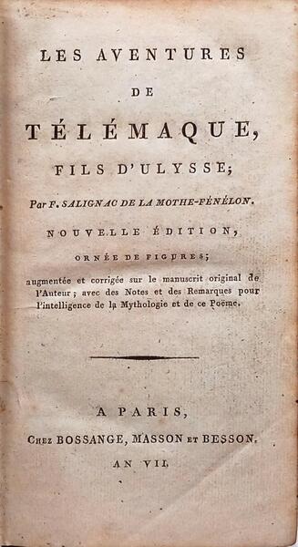 LES AVENTURES DE TÉLÉMAQUE, FILS D'ULYSSE