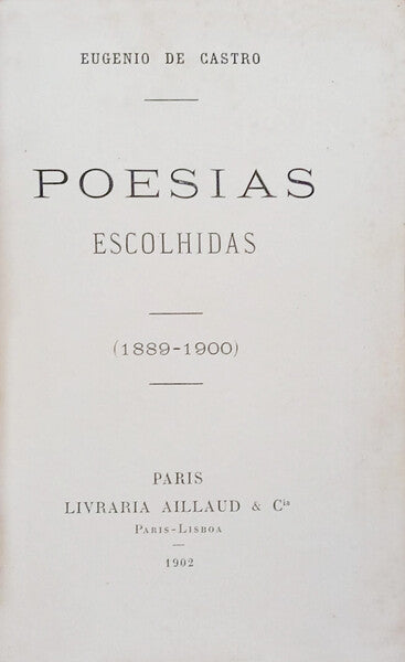 POESIAS ESCOLHIDAS, 1889-1900.