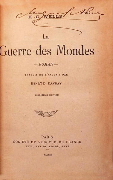 LA GUERRE DES MONDES. [5.ª EDIÇÃO]