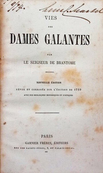 VIES DES DAMES GALANTES.
