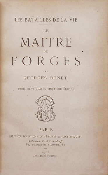 LE MAITRE DE FORGES. [380.ª EDIÇÃO]