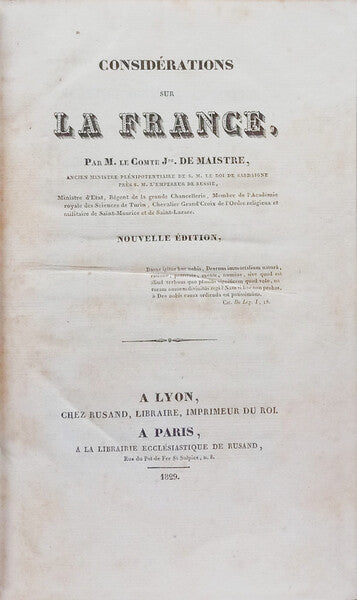 CONSIDÉRATIONS SUR LA FRANCE.