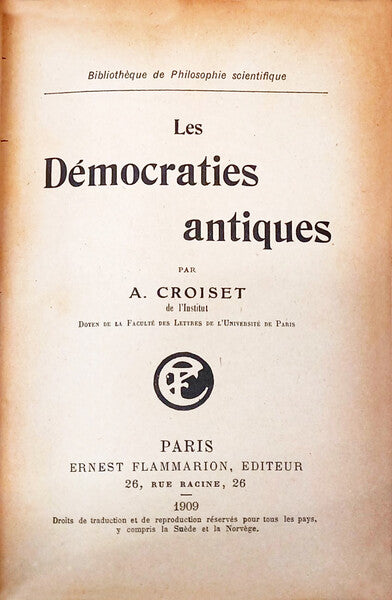LES DÉMOCRATIES ANTIQUES.