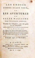 LES CHOSES COMME ELLES SONT, OU LES AVENTURES DE CALEB WILLIAMS.