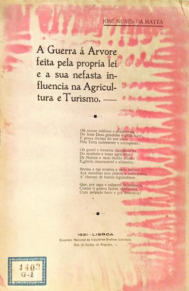 A GUERRA Ã ARVORE FEITA PELA PRÃ“PRIA LEI E A SUA NEFASTA INFLUÃŠNCIA NA AGRICULTURA E TURISMO.
