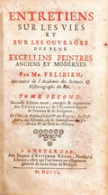 ENTRETIENS SUR LES VIES ET SUR LES OUVRAGES DES PLUS EXCELLENS PEINTRES ANCIENS ET MODERNES.
