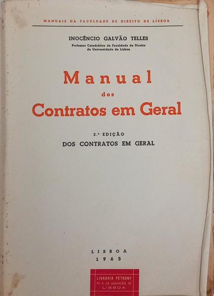 MANUAL DOS CONTRATOS EM GERAL. [3.Âª EDIÃ‡ÃƒO]