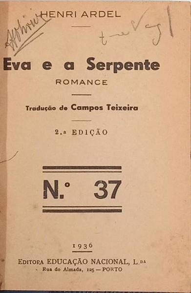 EVA E A SERPENTE. [2.ª EDIÇÃO]