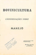 BOVINICULTURA: CONSIDERAÇÕES SOBRE MANEJO.