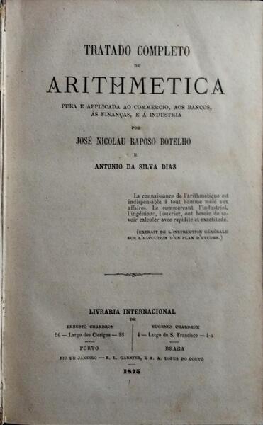 TRATADO COMPLETO D'ARITHMETICA.