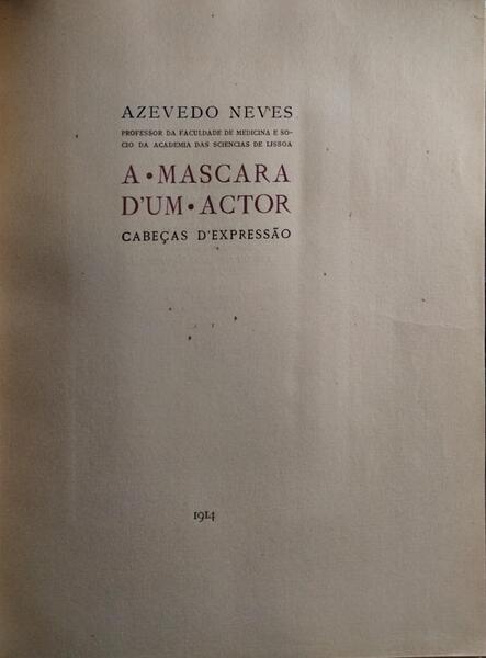 A MASCARA D'UM ACTOR.