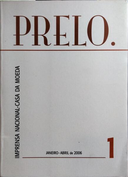 PRELO, N.º 1, JANEIRO-ABRIL 2006.