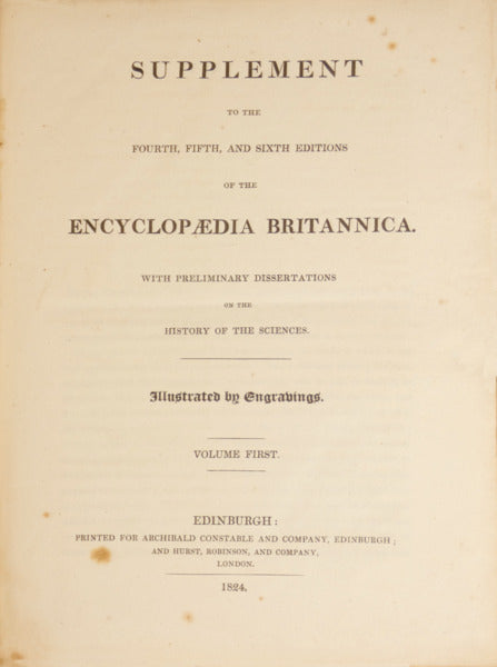 SUPPLEMENT TO THE FOURTH, FIFTH AND SIXTH EDITIONS OF THE ENCYCLOPÆDIA BRITANNICA.