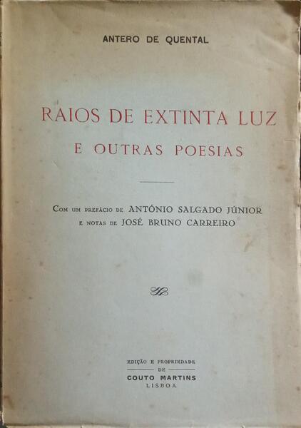 RAIOS DE EXTINTA LUZ E OUTRAS POESIAS.
