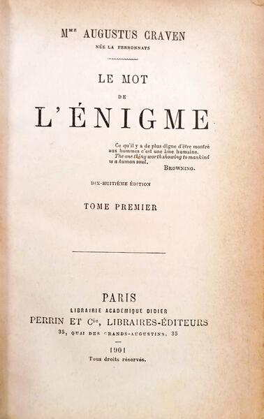 LE MOT DE L'ÉNIGME. [18.ª EDIÇÃO]