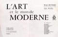 L'ART ET LE MONDE MODERNE. [2 VOLS.]
