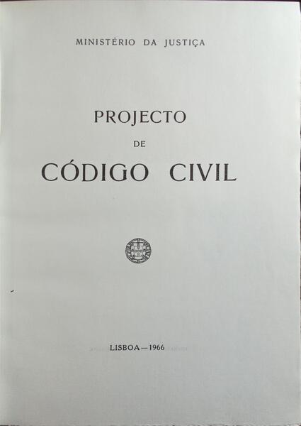 PROJECTO DE CÓDIGO CIVIL.