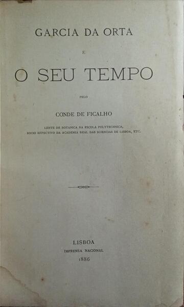 GARCIA DA ORTA E O SEU TEMPO.