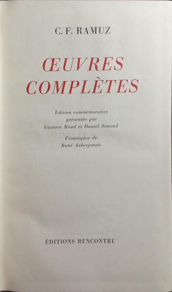 OEUVRES COMPLÈTES. [5 VOLS.]