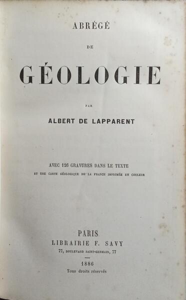 ABRÉGÉ DE GÉOLOGIE.