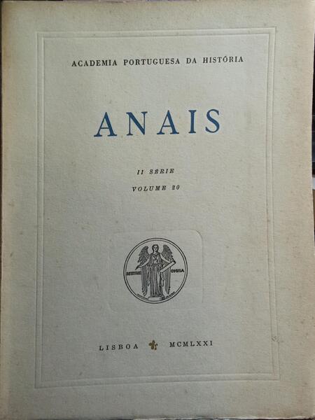ANAIS, ACADEMIA PORTUGUESA DA HISTÓRIA, II SÉRIE, VOLUME 20.