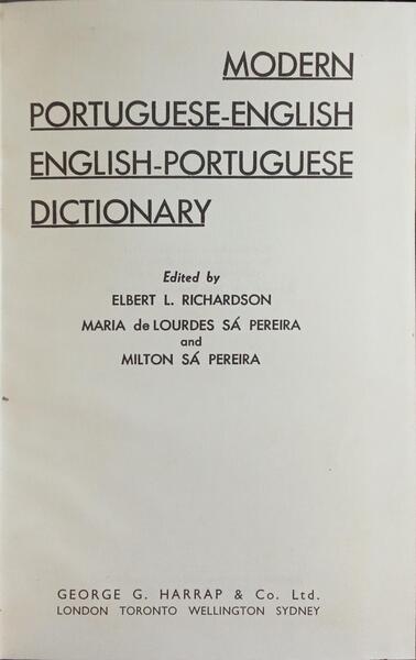 MODERN PORTUGUESE-ENGLISH. ENGLISH-PORTUGUESE DICTIONARY.