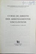 CURSO DE DIREITO DOS ARRENDAMENTOS VINCULÍSTICOS. [2.ª EDIÇÃO]